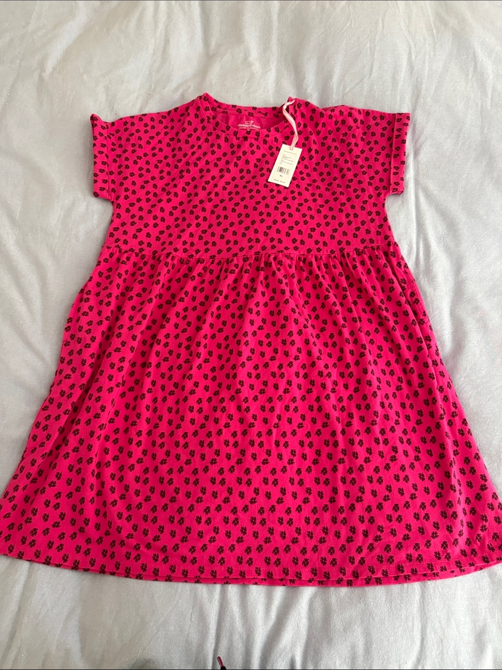 Vineyard Vines Hot Pink Short Sleeve Floral Dress